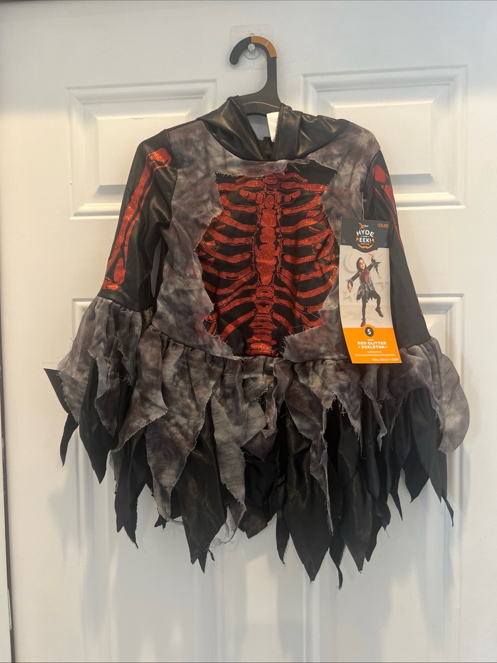 Target Hyde & EEK Red Glitter Skeleton Girls’ Halloween Costume Size: Small
